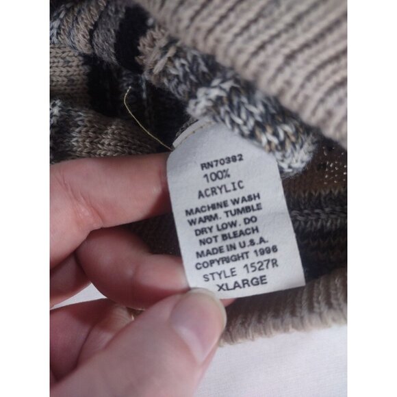 Vintage American Priority Neutral 3D Knit Cosby Style Crewneck Sweater 9… - Picture 5 of 7